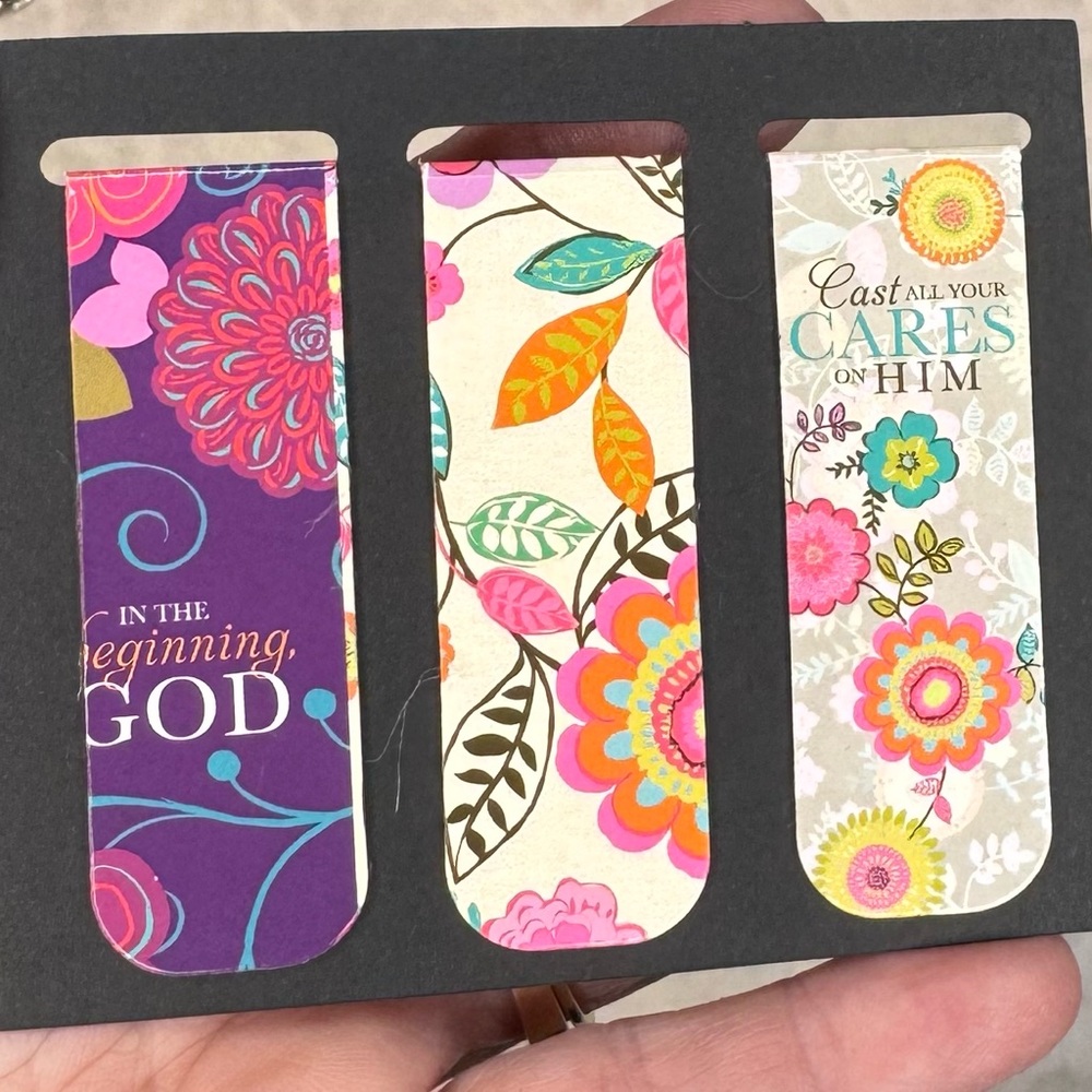 Magnetic Bookmarks Set of 3 - inspirational - floral
